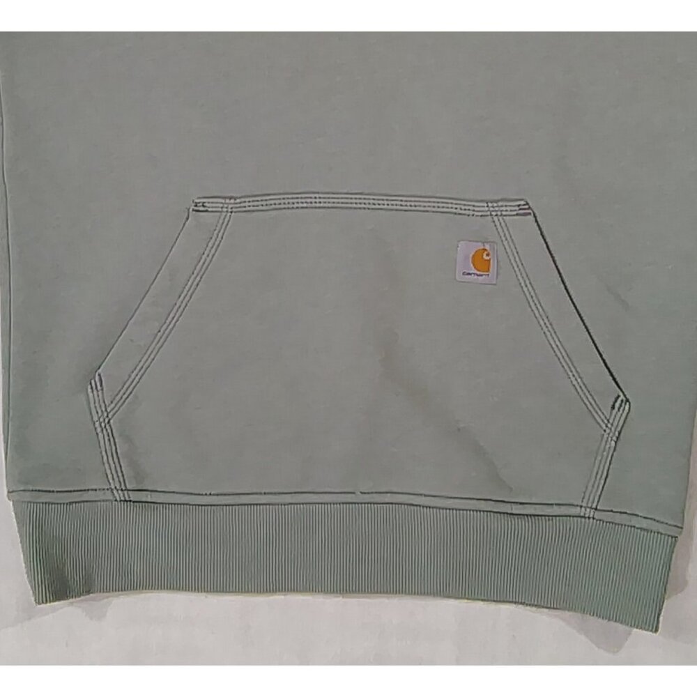 Carhartt Hoodie Sweatshirt Womens Size Small 4-6 Pullover Relaxed Fit Gray Green - Picture 6 of 15